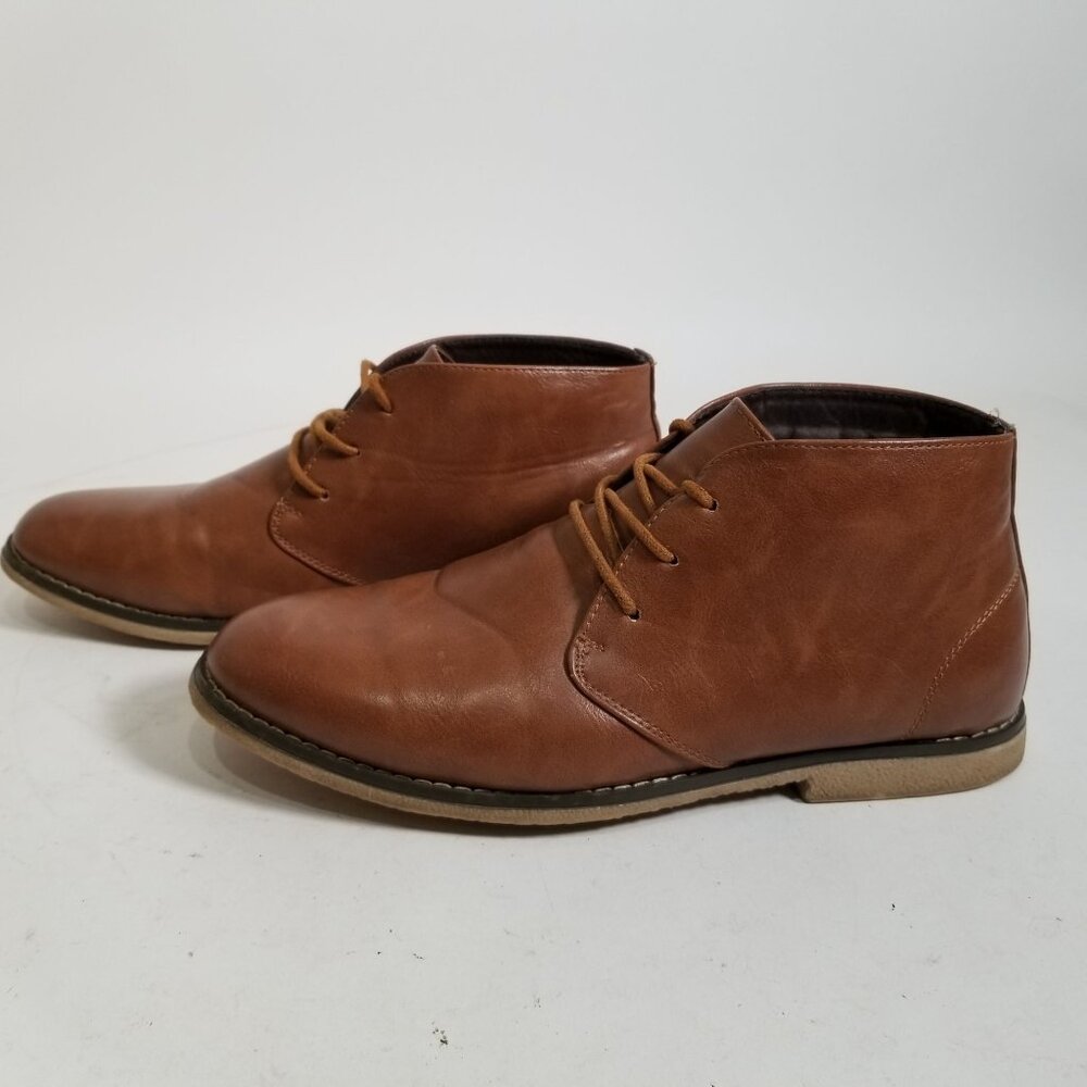 London Fog Womens Ankle Chelsea Boots Shoes 9.50M Brown Lace Up Round Toe - Picture 3 of 14